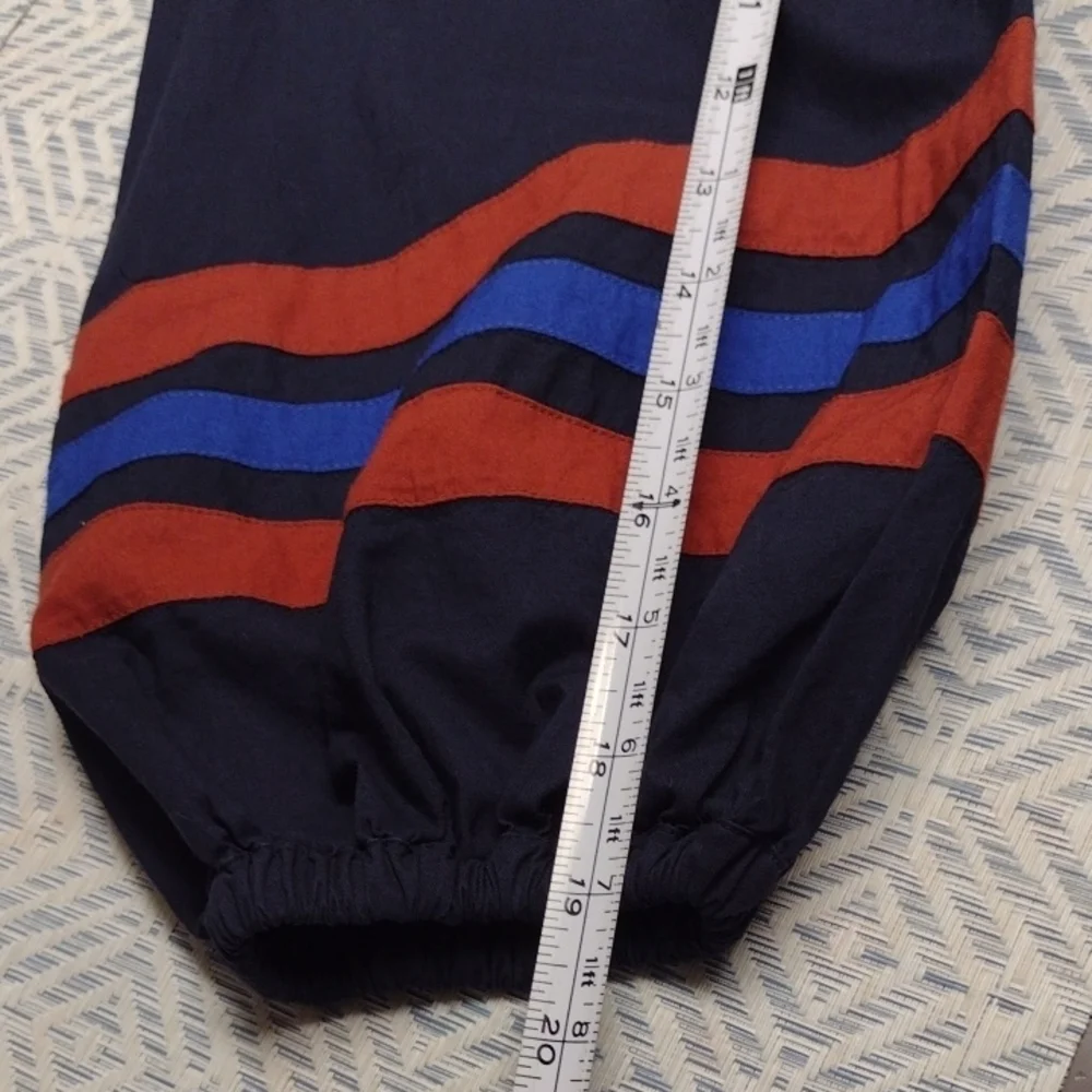 Sundry 100% Cotton Navy Midi Dress with Red and Blue Accents Boho BohemianCasual - Picture 9 of 12